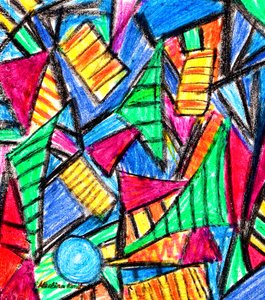 Composição de vitral colorido de Martina Konitzky