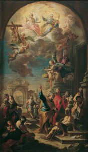 Os apóstolos Pedro e João curam um coxo de Martino Altomonte