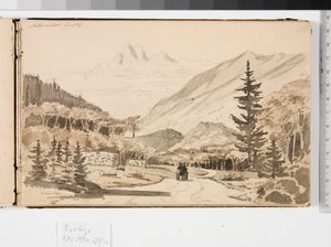 paisagem alpina de Martinus Rørbye
