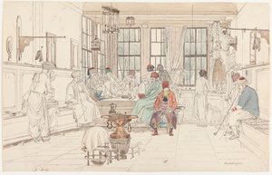 O interior de um café turco de Martinus Rørbye