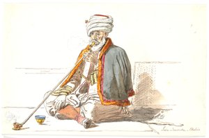 Um fumante de ópio turco (Jaia Dervicha) em Chalkis de Martinus Rørbye