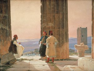 A vista do Templo de Atena na Acrópole de Martinus Rørbye