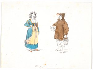 Dois estudos de trajes, Procida de Martinus Rørbye