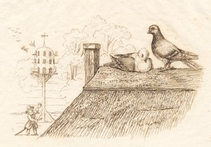 Ilustração para "Meia centena de fábulas para crianças" de Hey de Martinus Rørbye
