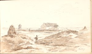 Paisagem de dunas na Igreja Råbjerg de Martinus Rørbye