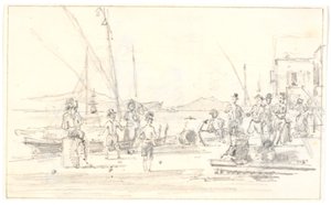Parte do porto de Palermo de Martinus Rørbye
