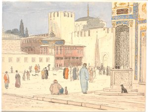 A praça em frente a Bab-i-Hümayan em Constantinopla de Martinus Rørbye