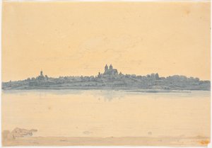 Viborg visto de Asmild Klosterhave perto de Søndersø de Martinus Rørbye