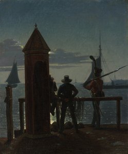 Vista das muralhas da Cidadela em Copenhague ao luar, 1839.
