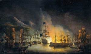 O bombardeio de Argel (26-27 de agosto de 1816) de Martinus Schouman (signed by artist)