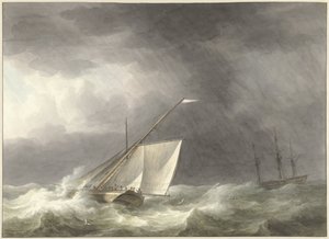 Dois veleiros em um mar turbulento