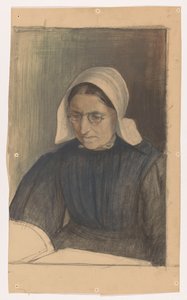 Mulher de leitura em traje Gooi de Martinus van Regteren Altena