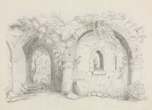 Ruínas, por volta de 1840.