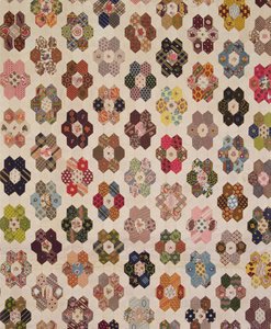 Detalhe de uma colcha de retalhos (têxtil) de Mary Butler