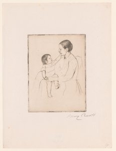 O amor As carícias Mãe e filho de Mary Cassatt (signed by artist)