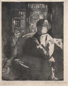 Tricotar na biblioteca de Mary Cassatt