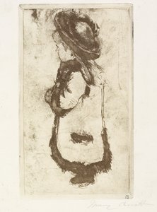 Mademoiselle Luguet em um casaco e chapéu, c. 1883 de Mary Cassatt