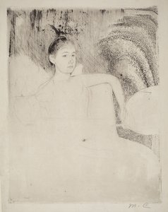 Mimi com um leque japonês de Mary Cassatt