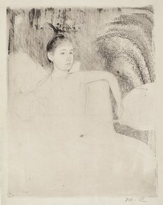 Mimi Holding a Japanese Fan, c. 1889. de Mary Cassatt