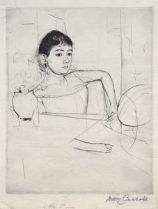 Mimi como uma morena, 1889. de Mary Cassatt