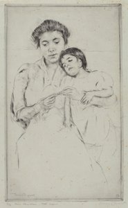 A lição de crochê, c. 1902. de Mary Cassatt