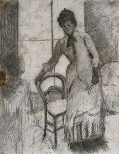 O Visitante reto, c. 1881 de Mary Cassatt