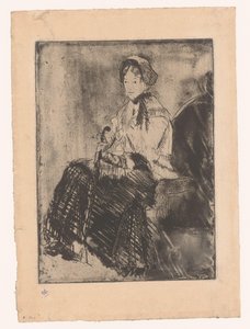 Mulher sentada com guarda-chuva O guarda-chuva de Mary Cassatt