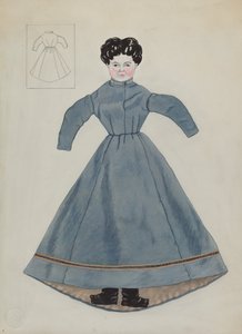 Boneca e vestido, c. 1937.