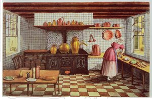 Cozinha do Hotel St.Lucas, no Hoogstraat, Roterdão, 1834