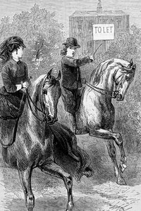 Uma mulher a olhar para a casa para alugar de Mary Ellen Edwards