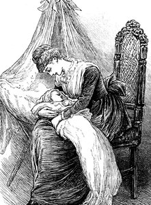 Uma jovem mãe abraçando seu filho de Mary Ellen Edwards