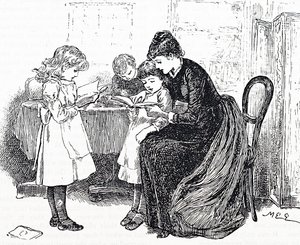 Crianças a serem lidas pela mãe de Mary Ellen Edwards