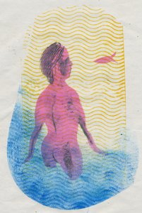 Nadador, 2018 (monoprint) de Mary Kuper