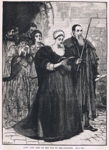 Lady Jane Grey em seu caminho para o andaime 1554 de Mary L. Gow