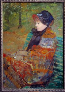Retrato de Mademoiselle C Lydia Cassatt, irmã da artista. por Mary Cassatt (1844-1926) 1880