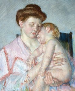 Bebê sonolento, c.1910 (pastel sobre papel) de Mary Stevenson Cassatt