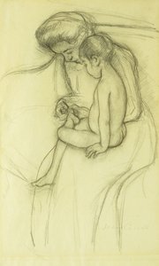 O Pedicure, c.1908 de Mary Cassatt
