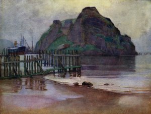 Maré Baixa ao Amanhecer, Dumbarton Rock (cor litho)