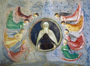 Deus Pai cercado por anjos. 1435 de Tommaso Masolino da Panicale