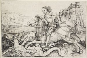 São Jorge e o Dragão, c.1480-90 de Master A. G.