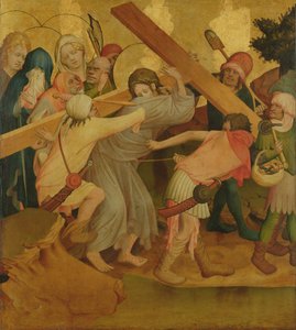 Cristo carregando a cruz, painel do altar de St. Thomas da Igreja de St. John, Hamburgo, iniciado em 1424 (óleo e óleo no painel)