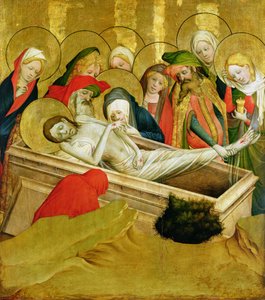 The Entombment, painel do St. Thomas Altar da St. John&39;s Church, Hamburgo, iniciado em 1424 (tempera und oil on panel) (ver 144553 para detalhes)