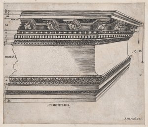 Speculum Romanae Magnificentiae: Entablatura de Corinto, ca. 1535., ca. 1535.