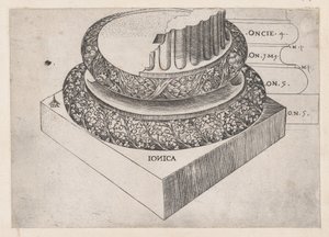 Espelho da magnificência romana: base jónica, ca. 1537., c. 1537