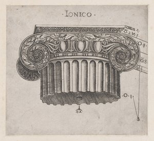 Speculum Romanae Magnificentiae: Capital iónica, ca. 1537.
