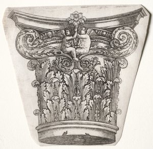 Base e Capital com Putti, c.1525-1550. de Master G. A. with the man