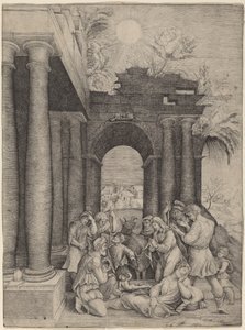 A adoração dos pastores de Master HFE after Domenico Beccafumi