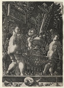 Anjos carregando os emblemas da paixão, 1533. de Master H. L.