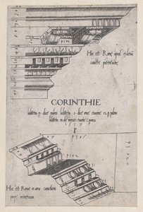 Speculum Romanae Magnificentiae: Entablatures from Santa Pudenziana and the Arch of Camigl..., 1537.