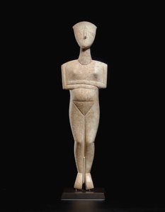 Cycladic figura feminina reclinável, nome do mestre Schuster, Early Cycladic II, c.2400 BC (mármore) de Master Schuster